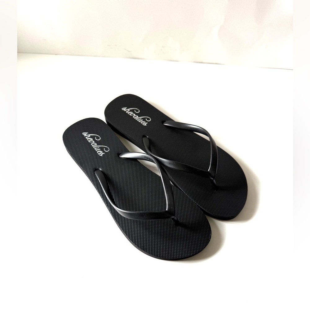 Shevalues Flip Flops Beach Pool Shower Shoes Sandals Women’s Size 9 Black NEW